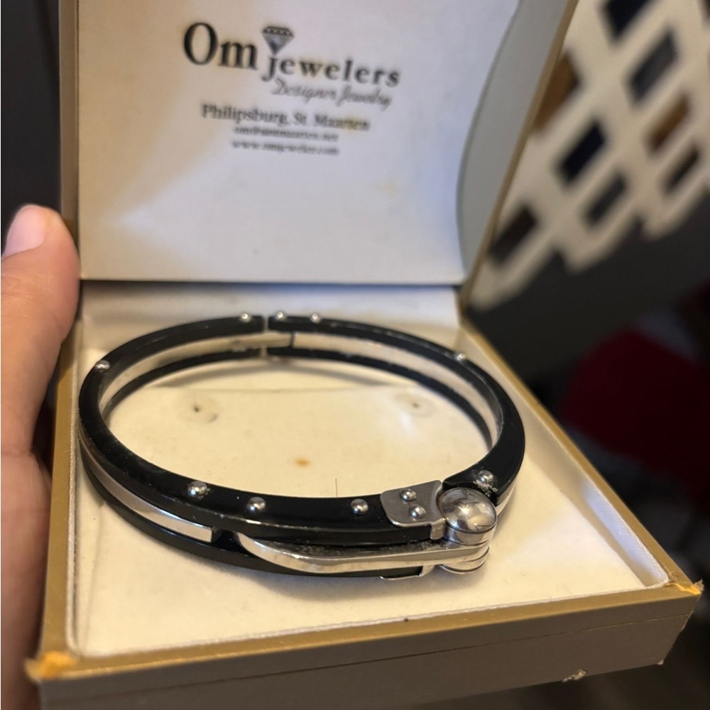 Black and Silver Bracelet by Om Jewelers